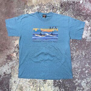 90s ACA American Canoe Association Turquoise Vintage Made in USA T-Shirt XL